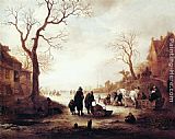 Isack van Ostade A Canal in Winter painting